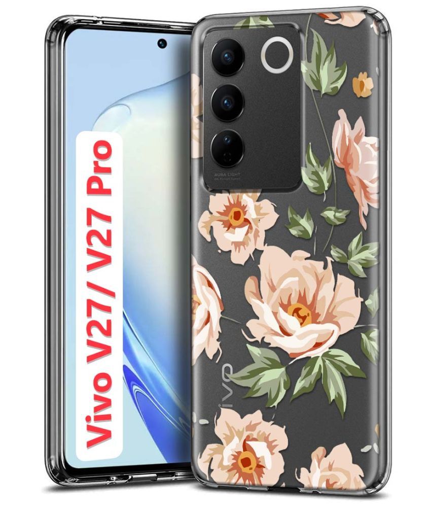     			Fashionury Multicolor Printed Back Cover Silicon Compatible For Vivo V27 5G ( Pack of 1 )