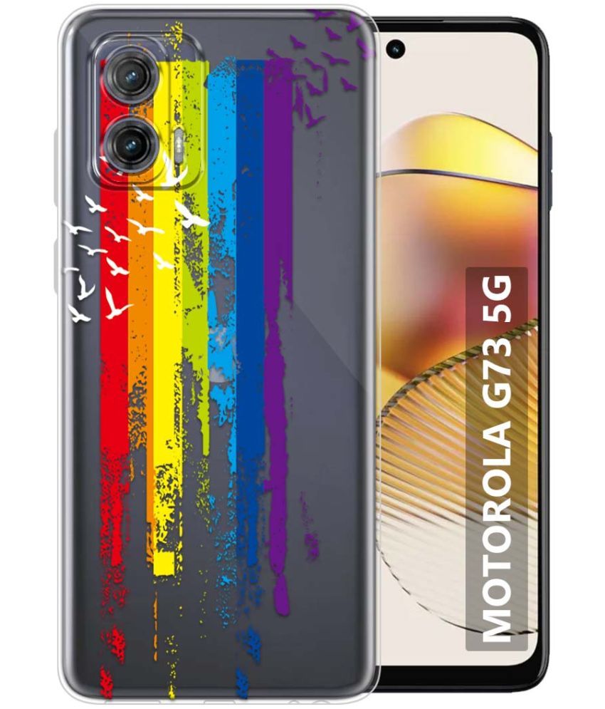     			Fashionury Multicolor Printed Back Cover Silicon Compatible For MOTOROLA G73 5G ( Pack of 1 )