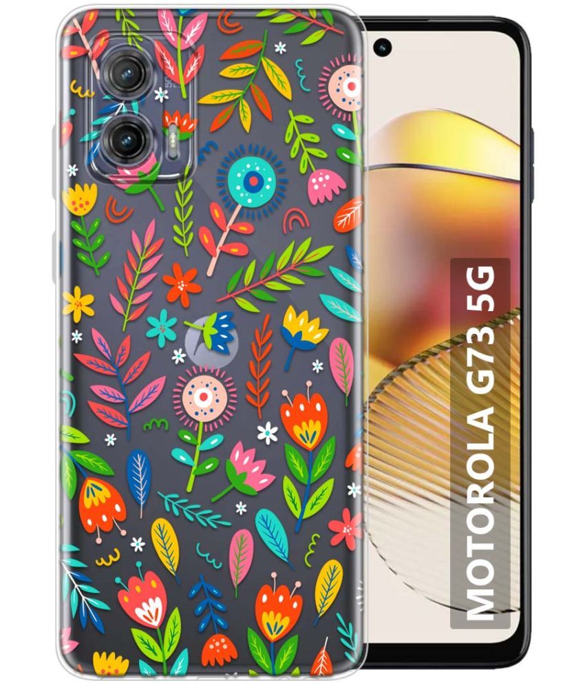     			Fashionury Multicolor Printed Back Cover Silicon Compatible For MOTOROLA G73 5G ( Pack of 1 )