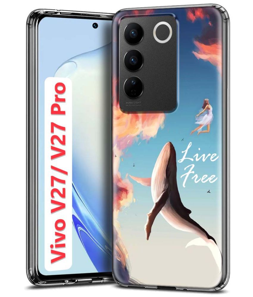     			Fashionury Multicolor Printed Back Cover Silicon Compatible For Vivo V27 5G ( Pack of 1 )