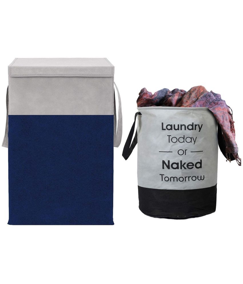     			HOMETALES Blue Laundry Bag