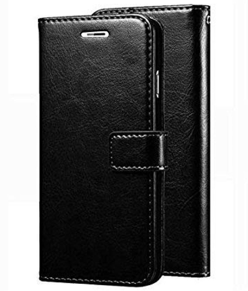     			Kosher Traders Black Flip Cover Artificial Leather Compatible For Vivo Y16 ( Pack of 1 )