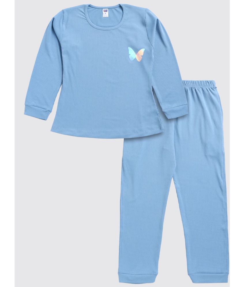     			Nottie planet Blue Corduroy Girls Top With Pants ( Pack of 1 )