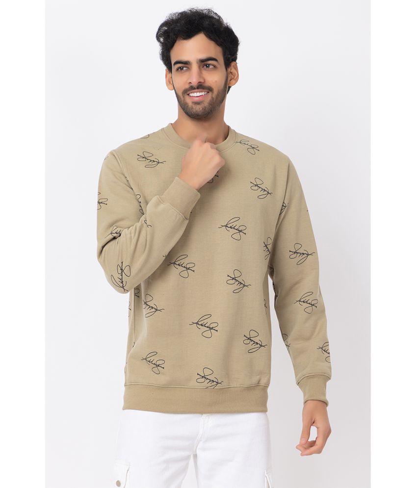     			SEVEN DREAMS Cotton Blend Round Neck Men's Sweatshirt - Beige ( Pack of 1 )