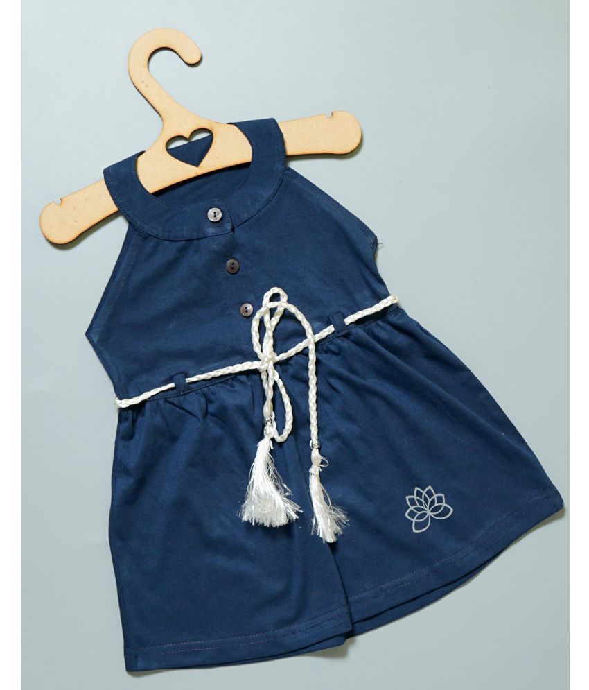     			THE MAPLES FASHION Navy Blue Cotton Blend Baby Girl Frock ( Pack of 1 )