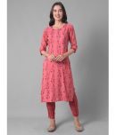 Dollar Missy Cotton Blend Printed Straight Women's Kurti - Red ( Pack of 1 )