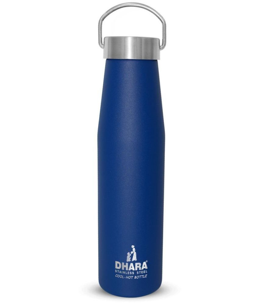     			Dhara Stainless Steel Yes 24 plus 500 Blue  Blue Cola Water Bottle 500 mL ( Set of 1 )