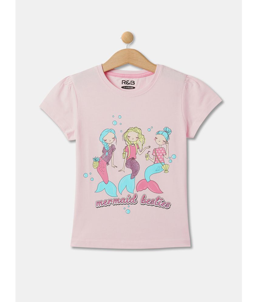    			R&B Pink Cotton Girls T-Shirt ( Pack of 1 )