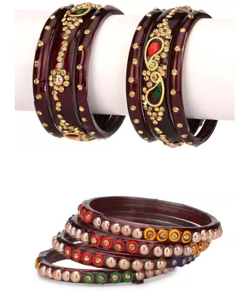     			Somil Maroon Bangle ( Pack of 10 )