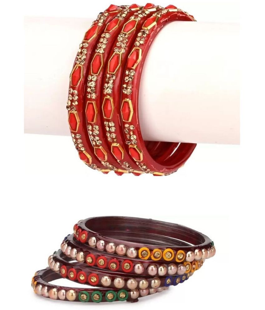     			Somil Red Bangle ( Pack of 8 )