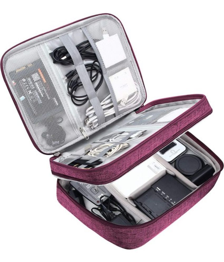     			YouBella Jewellery Organiser Double Layer Electronics Accessories Organizer Bag, Universal Carry Travel Gadget Bag for Cables, Plug and More, Perfect Size Fits for Pad Phone Charger Hard Disk