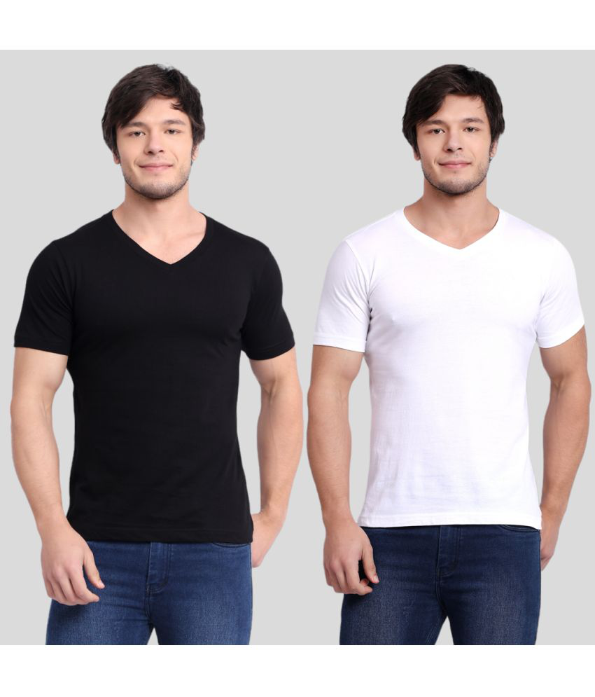     			Betrost 100% Cotton Regular Fit Solid Half Sleeves Men's T-Shirt - White ( Pack of 2 )