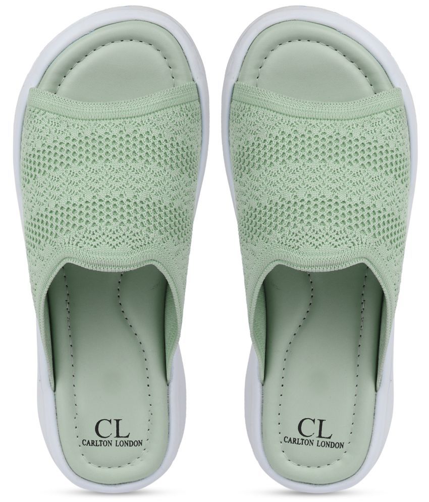     			Carlton London Green Women's Slide Flip Flop