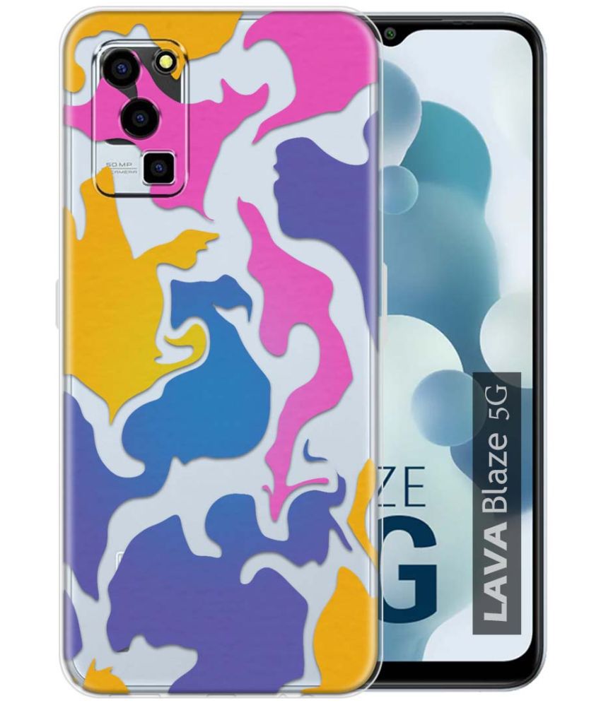     			Fashionury Multicolor Printed Back Cover Silicon Compatible For Lava Blaze 5G ( Pack of 1 )