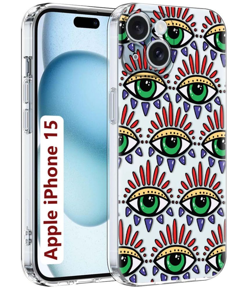     			Fashionury Multicolor Printed Back Cover Silicon Compatible For Apple iPhone 15 ( Pack of 1 )