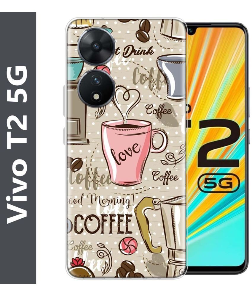     			Fashionury Multicolor Printed Back Cover Silicon Compatible For Vivo T2 5G ( Pack of 1 )