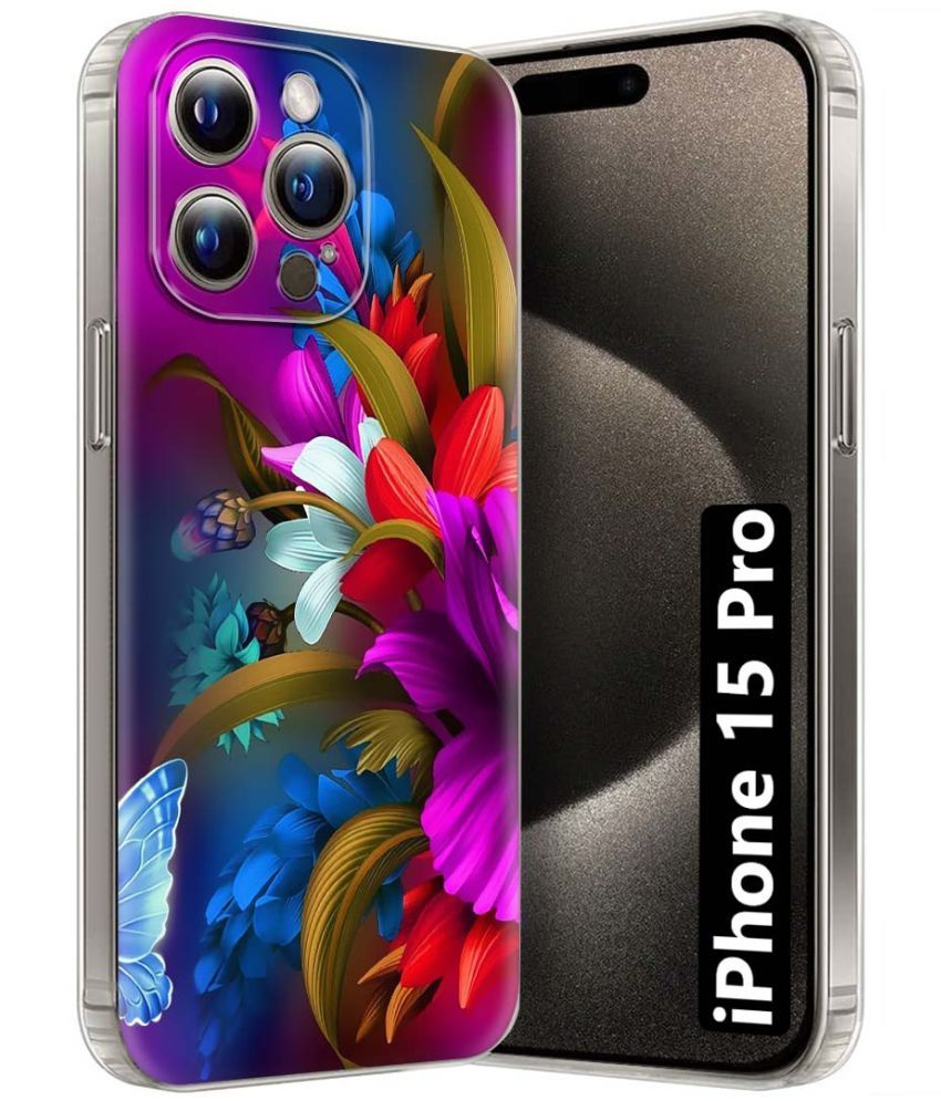     			Fashionury Multicolor Printed Back Cover Silicon Compatible For Apple iPhone 15 Pro ( Pack of 1 )