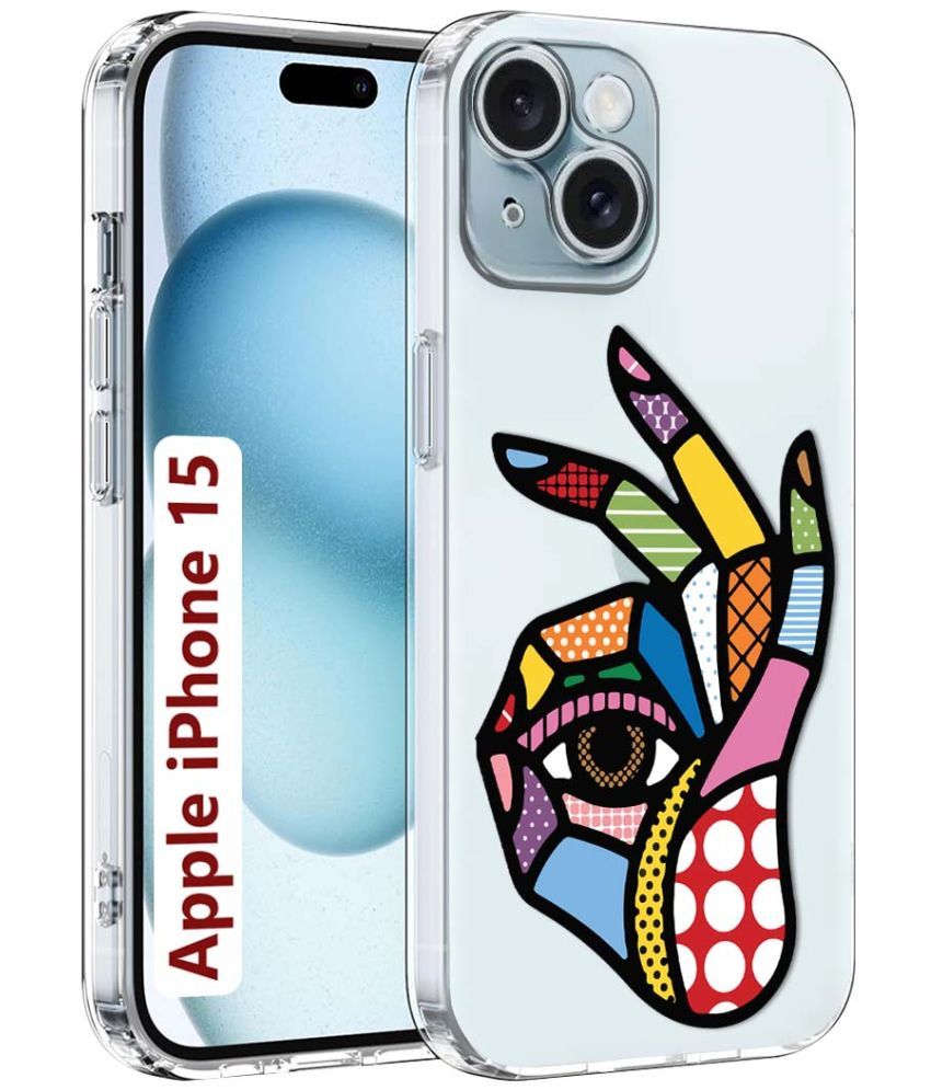     			Fashionury Multicolor Printed Back Cover Silicon Compatible For Apple iPhone 15 ( Pack of 1 )