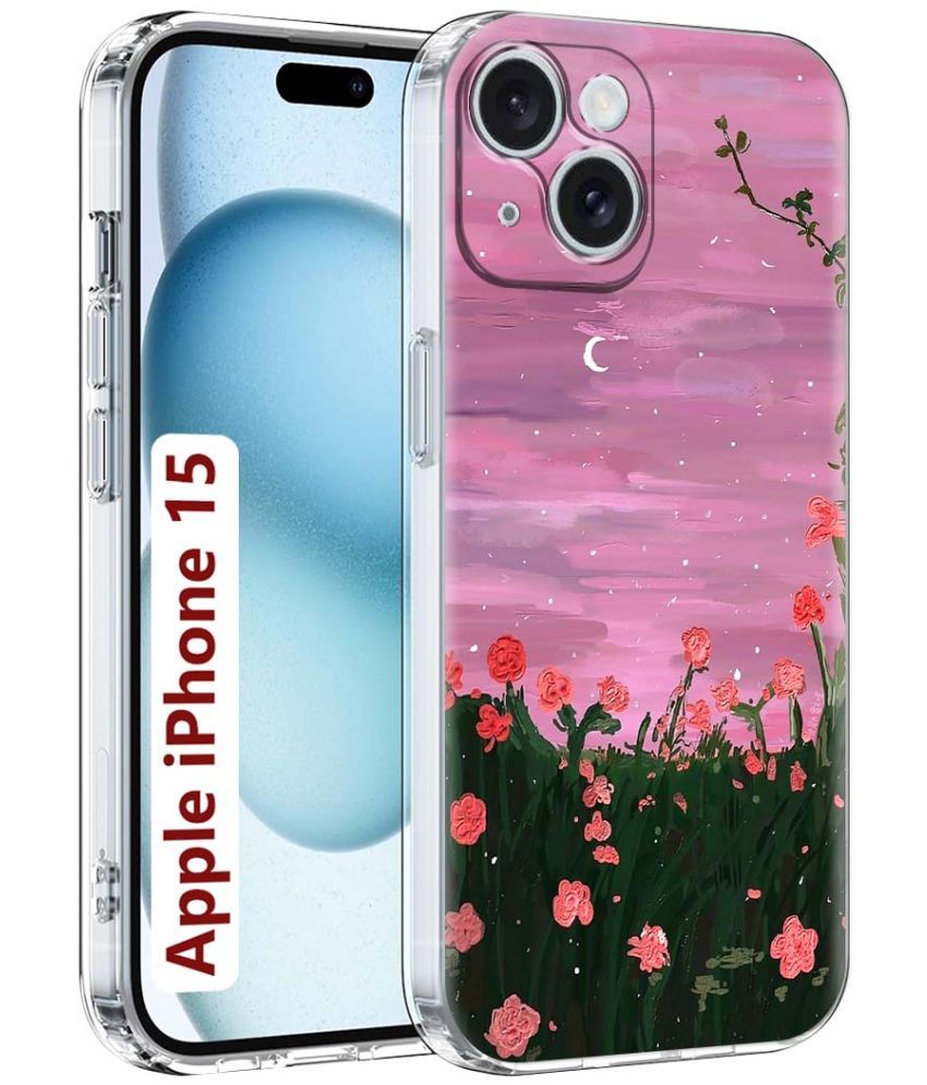     			Fashionury Multicolor Printed Back Cover Silicon Compatible For Apple iPhone 15 ( Pack of 1 )