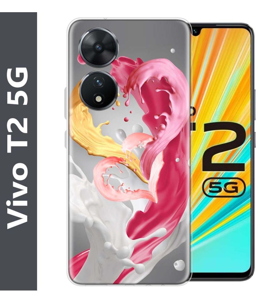     			Fashionury Multicolor Printed Back Cover Silicon Compatible For Vivo T2 5G ( Pack of 1 )