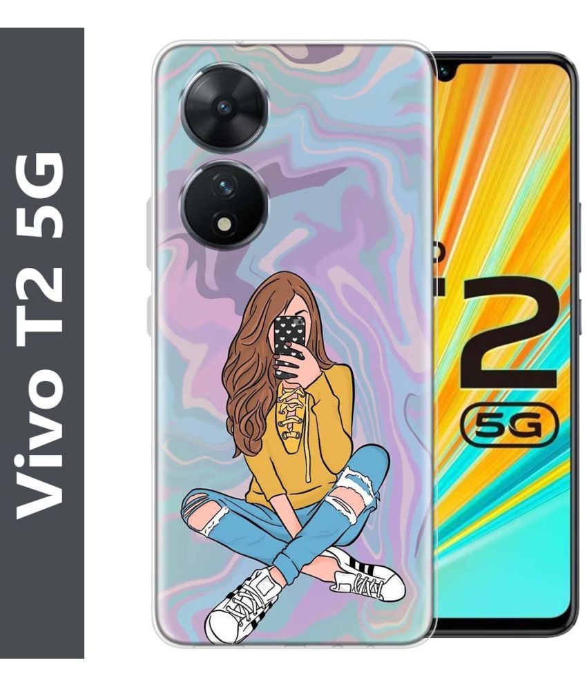     			Fashionury Multicolor Printed Back Cover Silicon Compatible For Vivo T2 5G ( Pack of 1 )