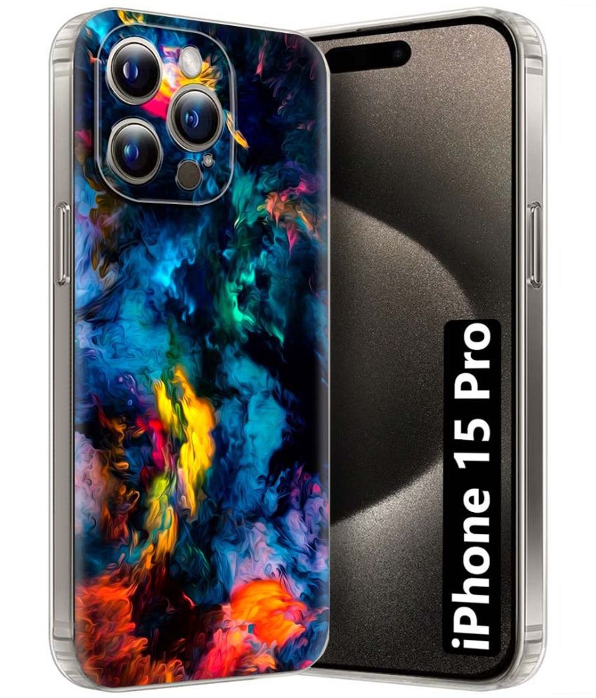     			Fashionury Multicolor Printed Back Cover Silicon Compatible For Apple iPhone 15 Pro ( Pack of 1 )