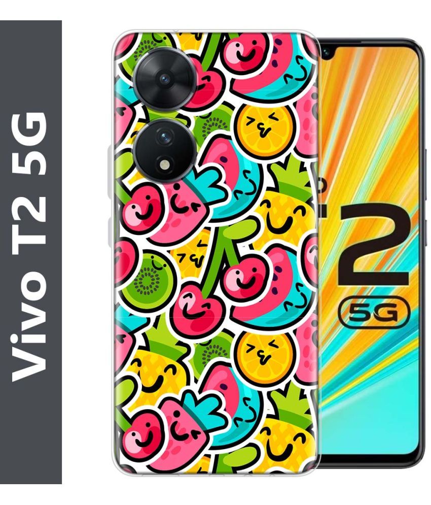     			Fashionury Multicolor Printed Back Cover Silicon Compatible For Vivo T2 5G ( Pack of 1 )