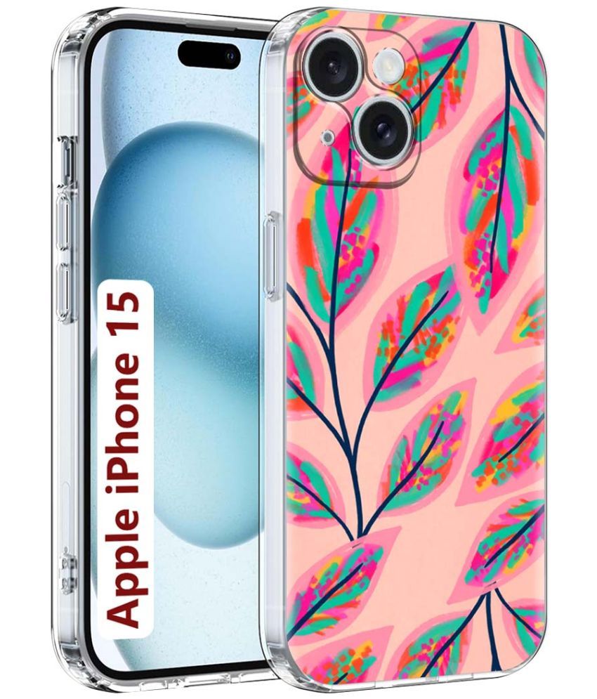     			Fashionury Multicolor Printed Back Cover Silicon Compatible For Apple iPhone 15 ( Pack of 1 )