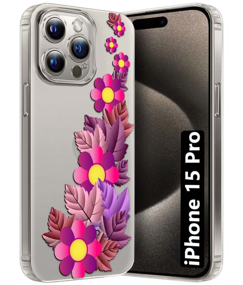     			Fashionury Multicolor Printed Back Cover Silicon Compatible For Apple iPhone 15 Pro ( Pack of 1 )