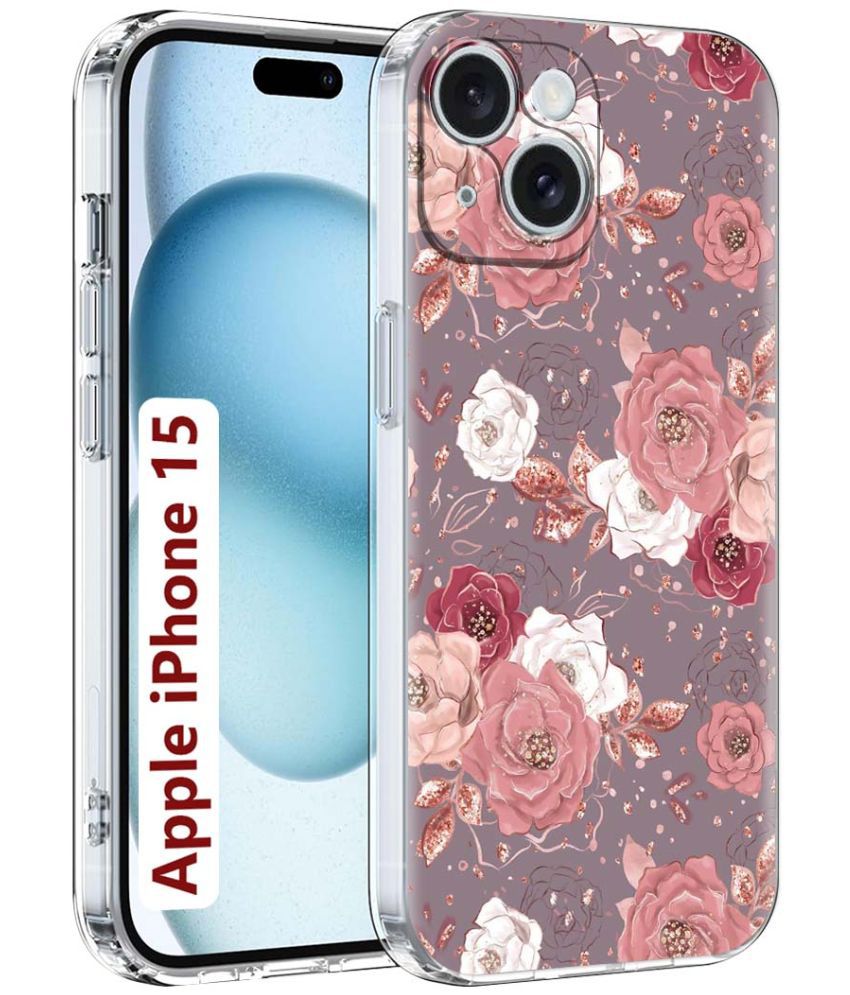    			Fashionury Multicolor Printed Back Cover Silicon Compatible For Apple iPhone 15 ( Pack of 1 )