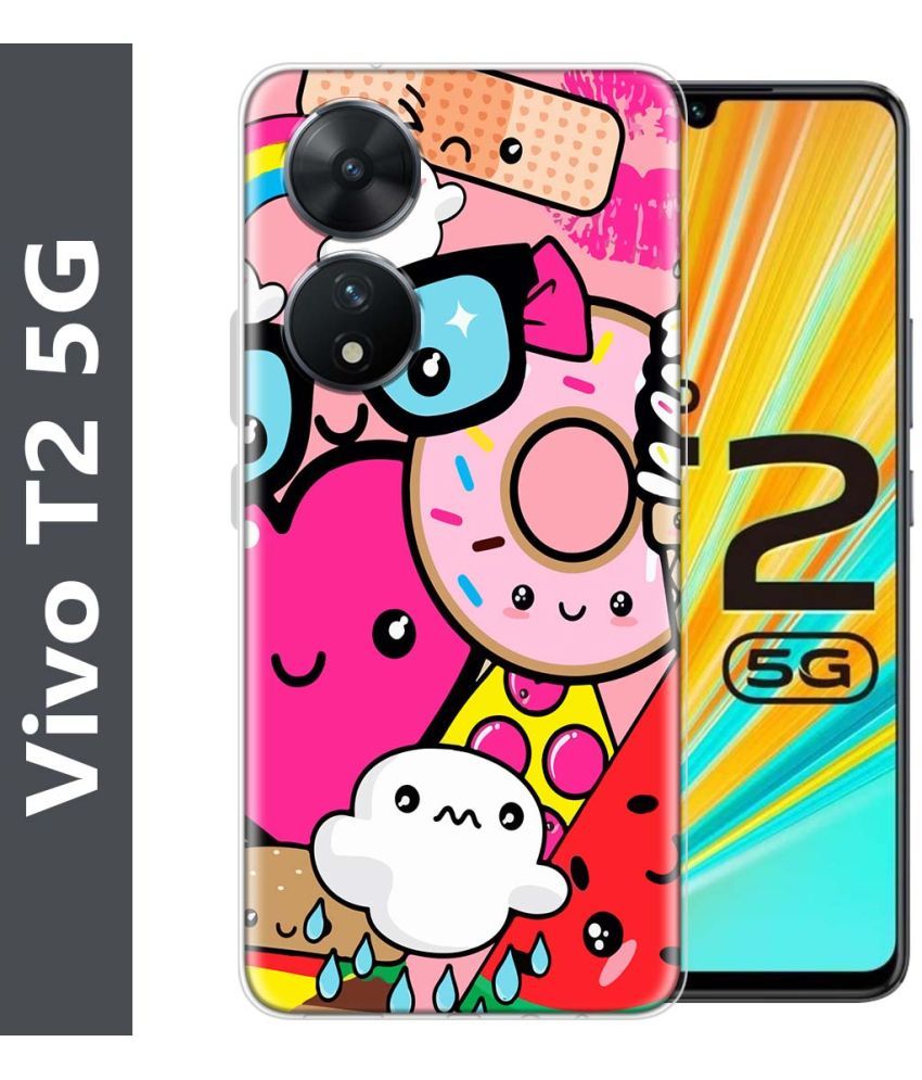     			Fashionury Multicolor Printed Back Cover Silicon Compatible For Vivo T2 5G ( Pack of 1 )