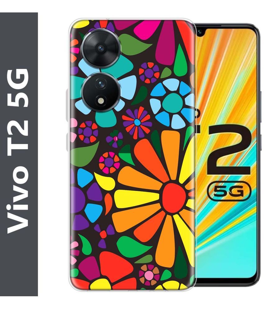     			Fashionury Multicolor Printed Back Cover Silicon Compatible For Vivo T2 5G ( Pack of 1 )