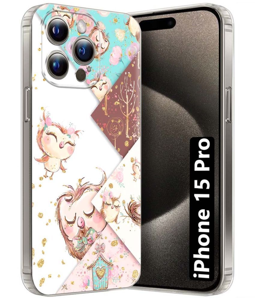     			Fashionury Multicolor Printed Back Cover Silicon Compatible For Apple iPhone 15 Pro ( Pack of 1 )