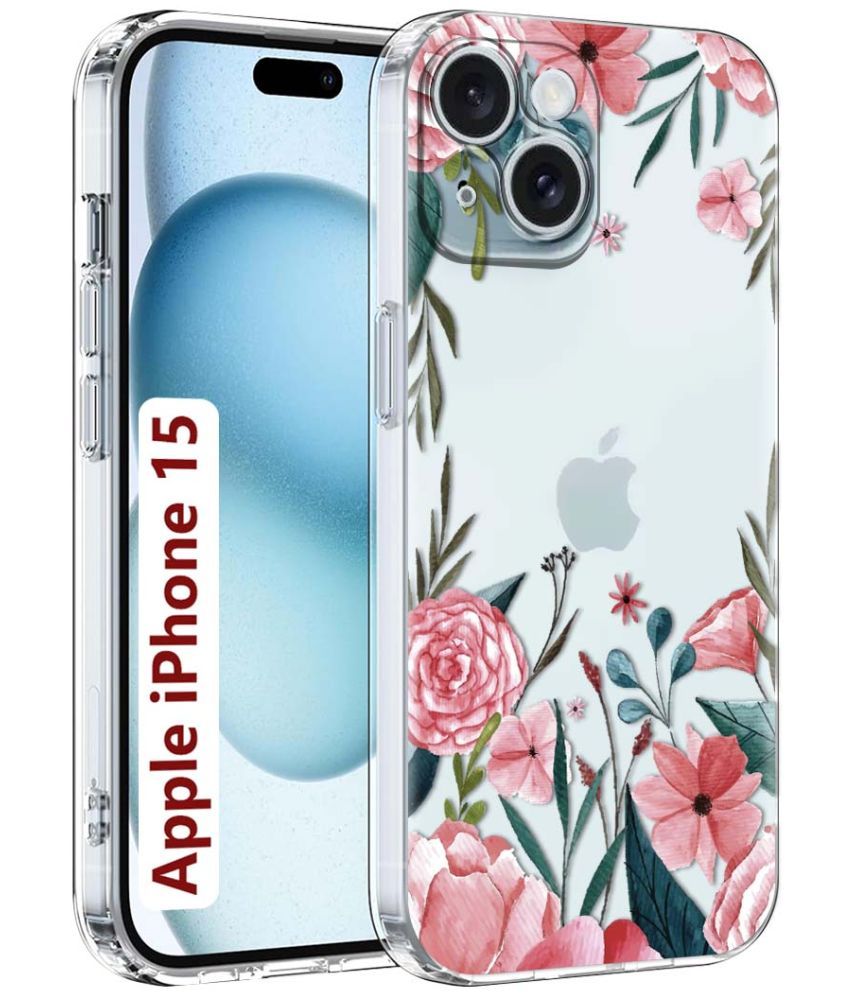     			Fashionury Multicolor Printed Back Cover Silicon Compatible For Apple iPhone 15 ( Pack of 1 )