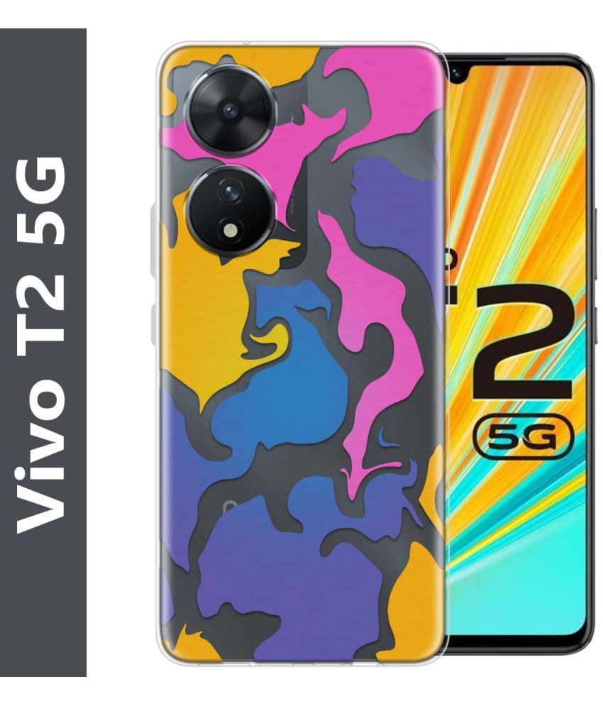     			Fashionury Multicolor Printed Back Cover Silicon Compatible For Vivo T2 5G ( Pack of 1 )