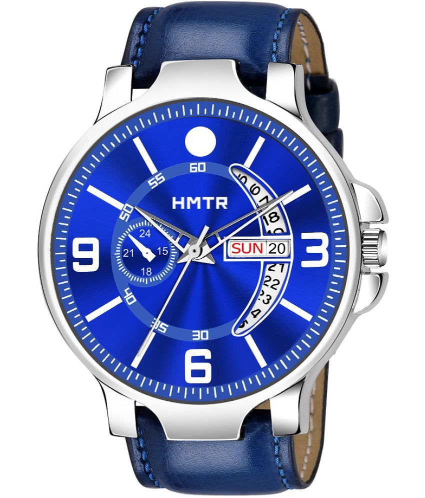     			HMTr Blue Leather Analog Men's Watch