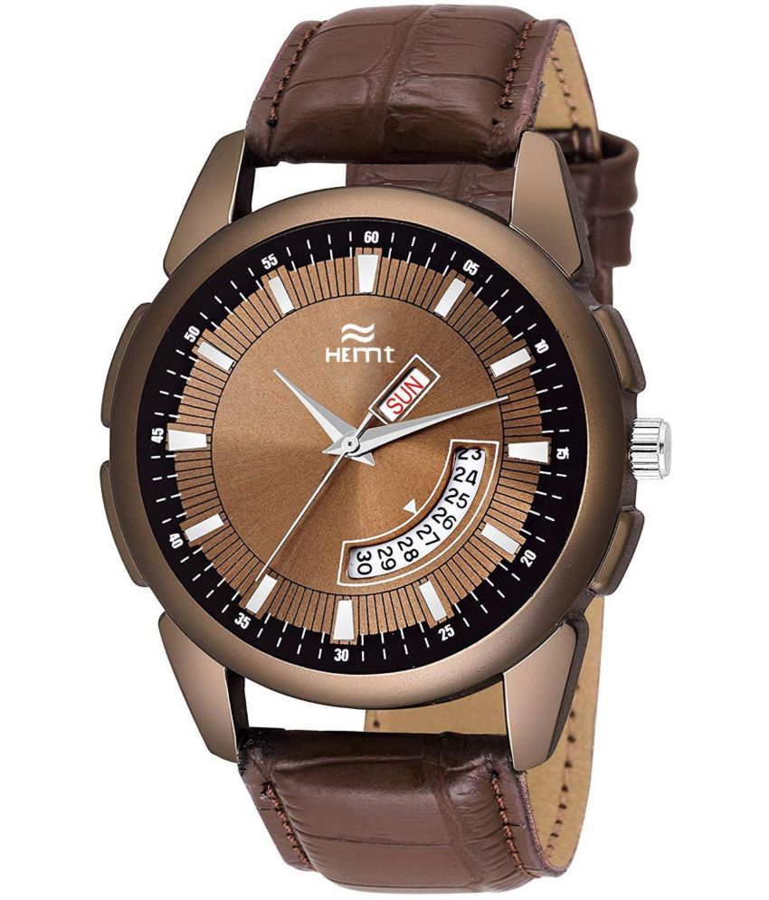     			Hemt Brown Leather Analog Men's Watch