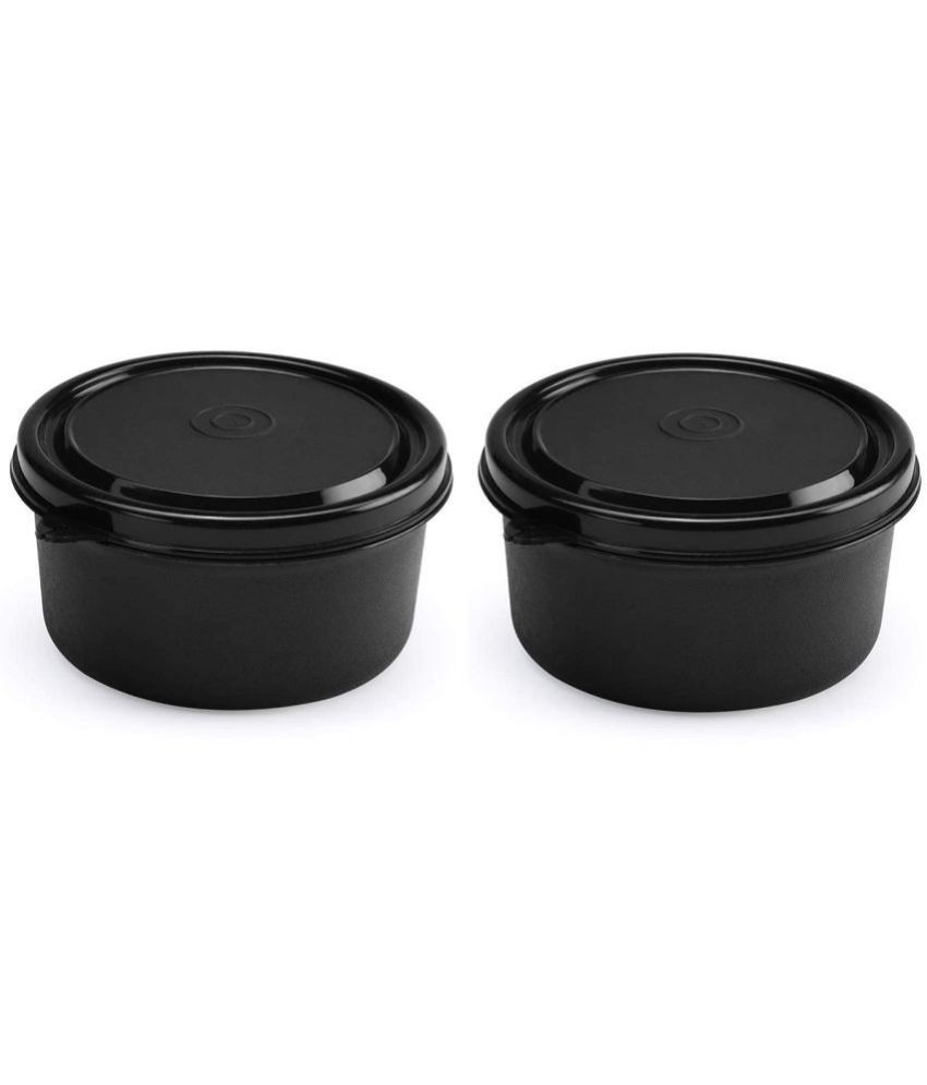    			Oliveware Steel Black Food Container ( Set of 2 )