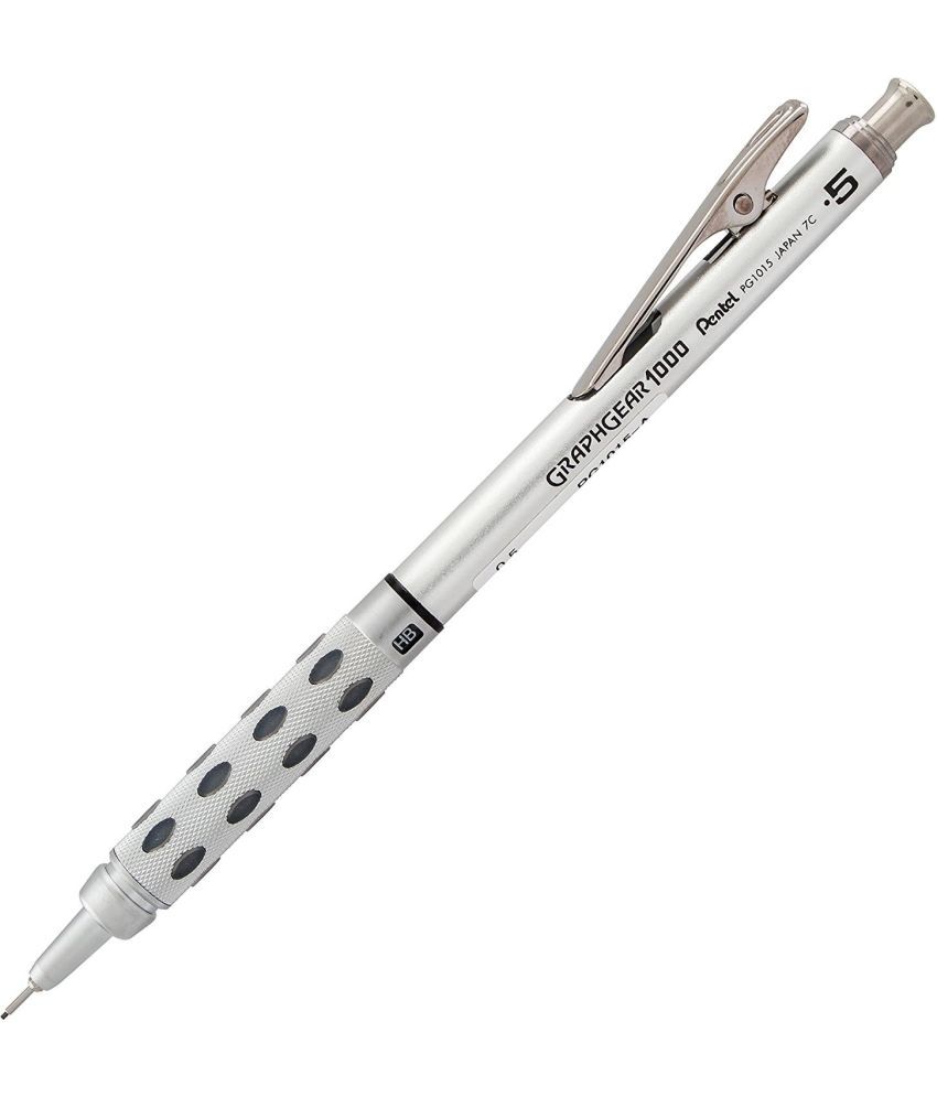     			Pentel GraphGear 1000 0.5 Mm Mechanical Drafting Pencil | Metal Clip With Retractable Mechanism | Dual Metal & Rubber Grip | Pack Of 1 | Silver & Grey (PG1013)