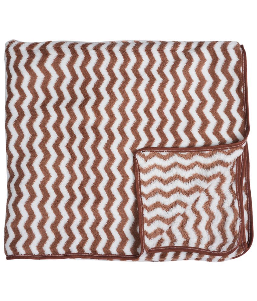     			STYLE SHOES Cotton Blend Striped 325 -GSM Bath Towel ( Pack of 1 ) - Brown