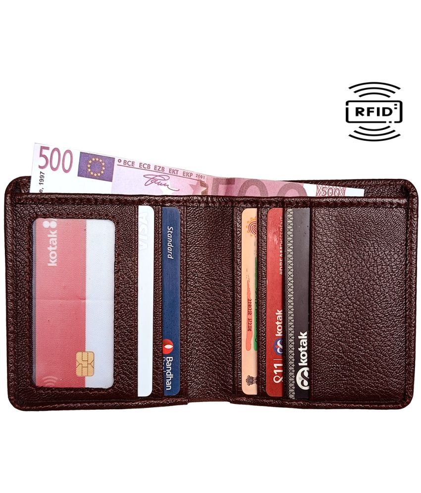     			Wingers Brown PU Men's RFID Wallet ( Pack of 1 )