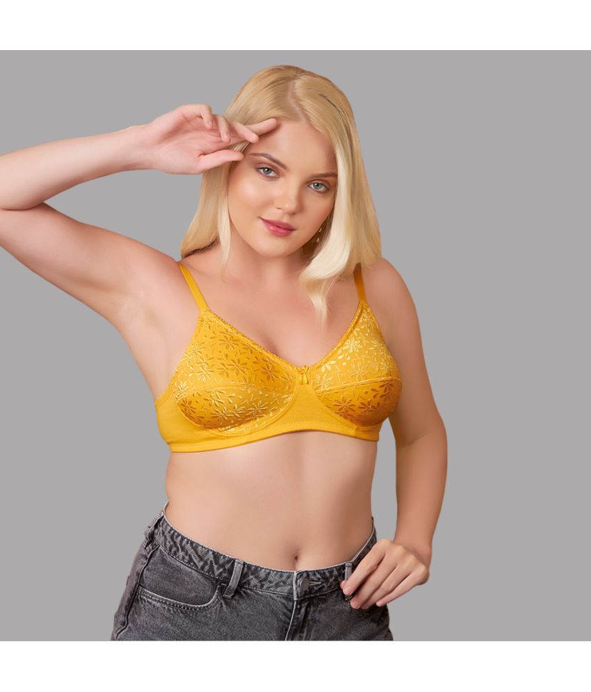     			Affinity Yellow Cotton Blend Non Padded Women's Everyday Bra ( Pack of 1 )