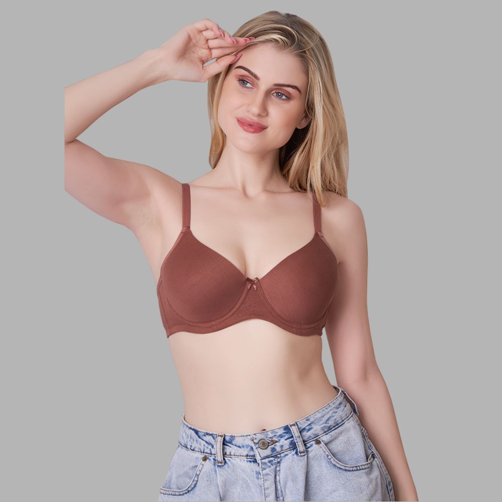     			Affinity brown Cotton Blend Lightly Padded Women's Push Up Bra ( Pack of 1 )