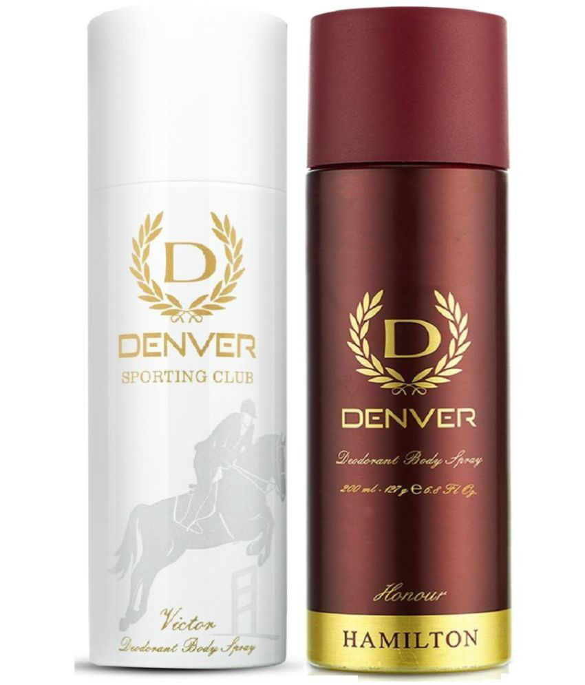     			Denver Honour & Victor Deodorant Spray for Men 400 ml ( Pack of 2 )