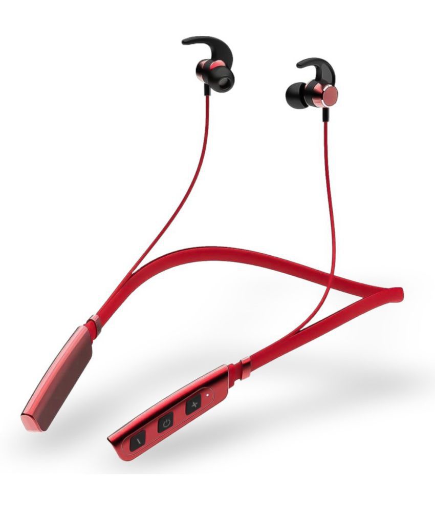     			FPX BUZZ Bluetooth Bluetooth Neckband In Ear 35 Hours Playback Active Noise cancellation IPX4(Splash & Sweat Proof) Red