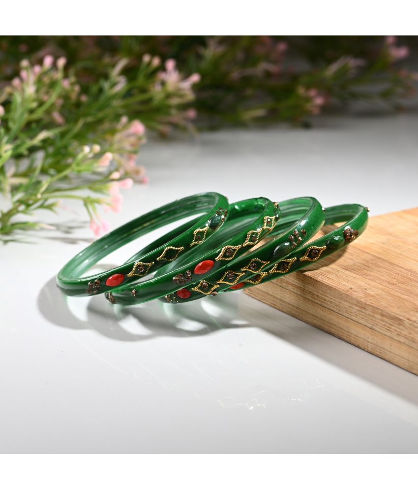     			Somil Green Bangle Set ( Pack of 4 )