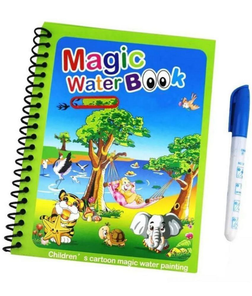     			Water Coloring Book Paint with Water Books Cartoon Animal Robot Unicorn Universe Coloring Book Mess Drawing Painting Book for Toddlers Boy Girl Educational School Classroom Learning Gifts