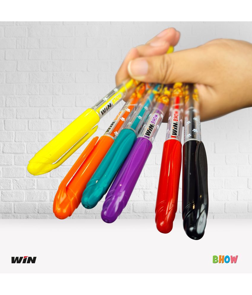     			Win Bhow Ball Pens | 60Pcs Blue Ink | 0.7mm Tip | Themed Design Body | Budget Ball Pen (Pack of 60, Blue)