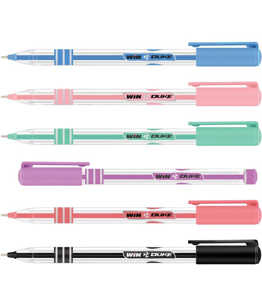     			Win Duke 80Pcs(60 Blue & 20 Black)|Smooth Writing|Comfortable Grip|School & Office Ball Pen (Pack of 80, multicolor)