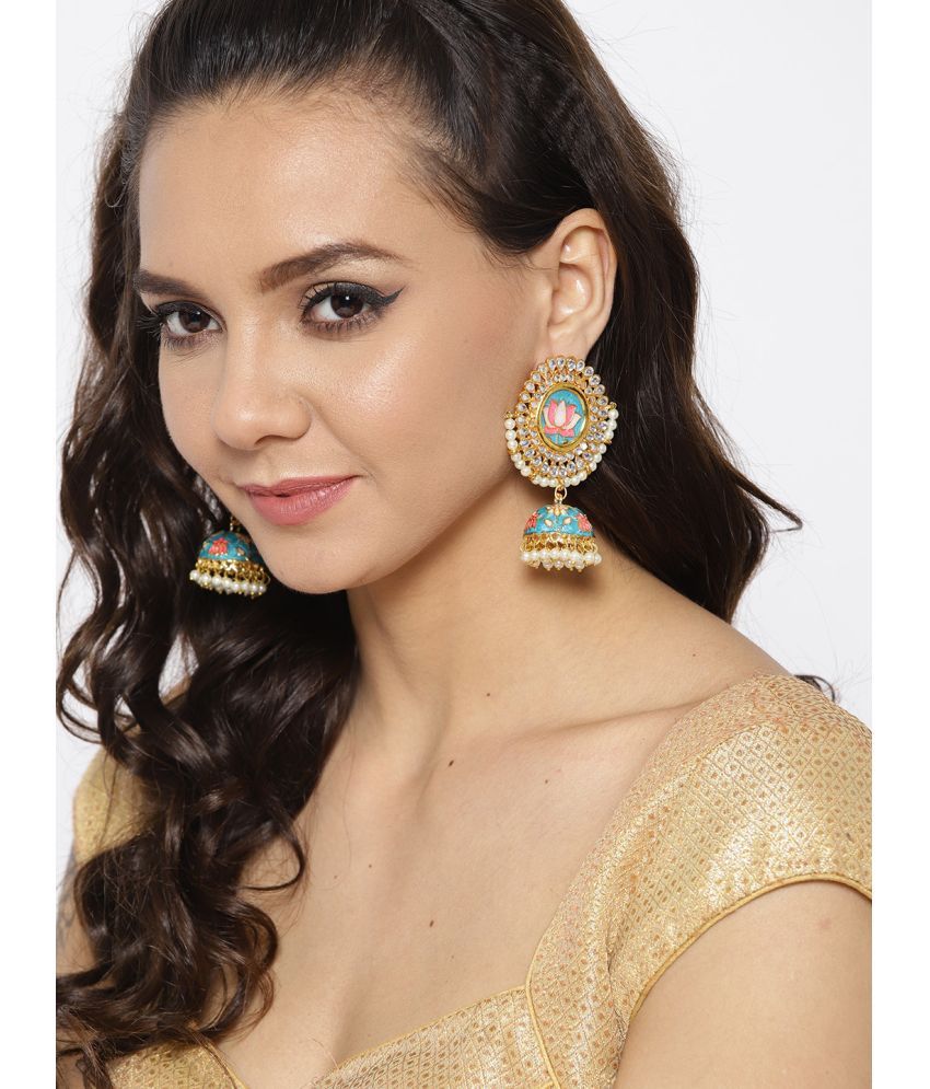     			YOUBELLA Blue Danglers Earrings ( Pack of 1 )